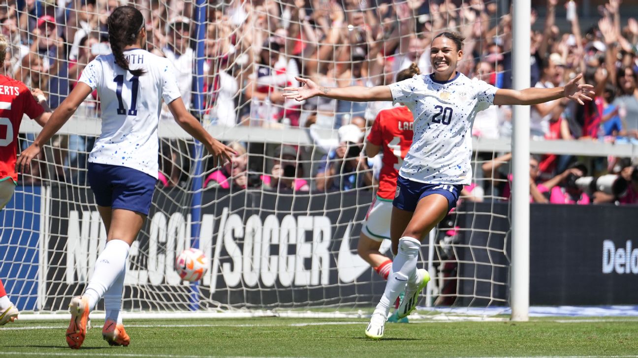 Rodman brace gives USWNT new attacking look ahead of World Cup