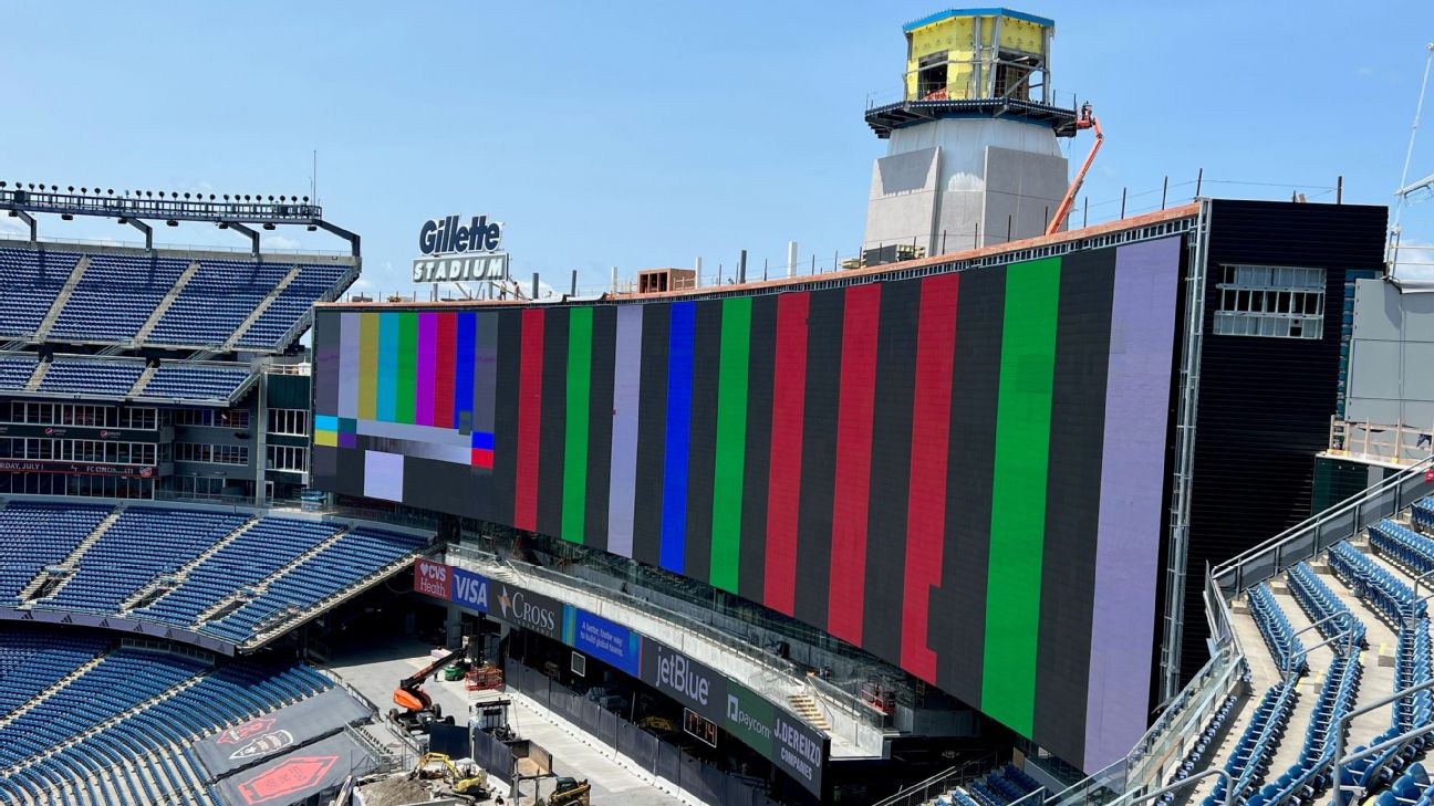 Pats unveil massive new video board at Gillette