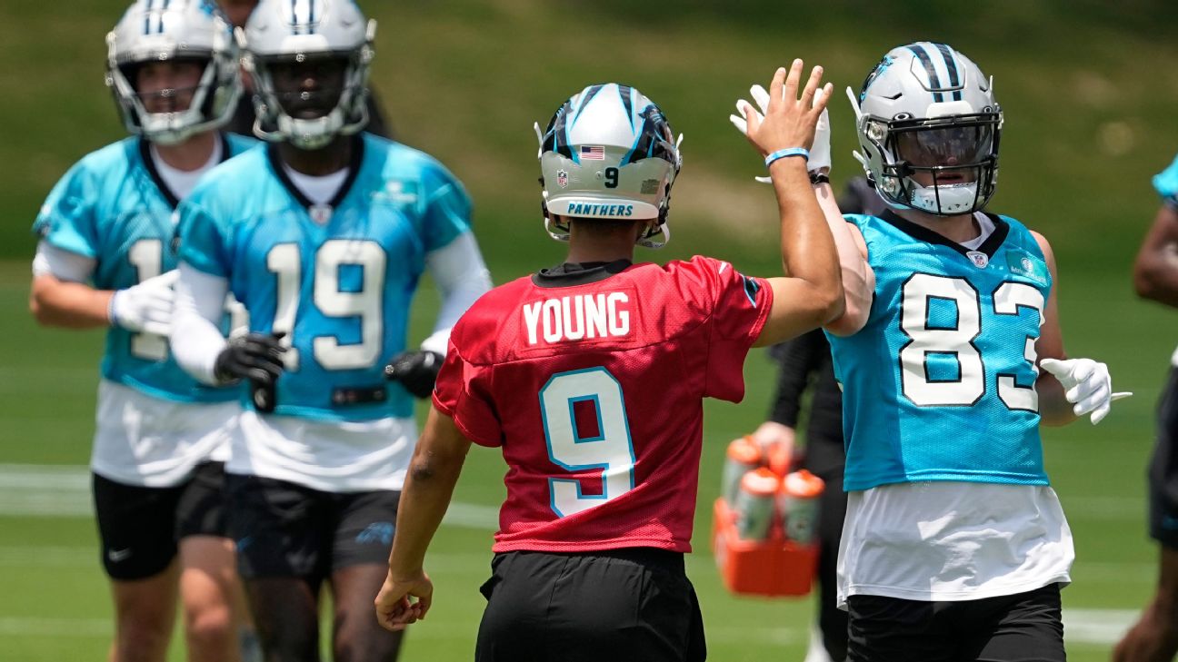 Carolina Panthers NFL helmets training camp