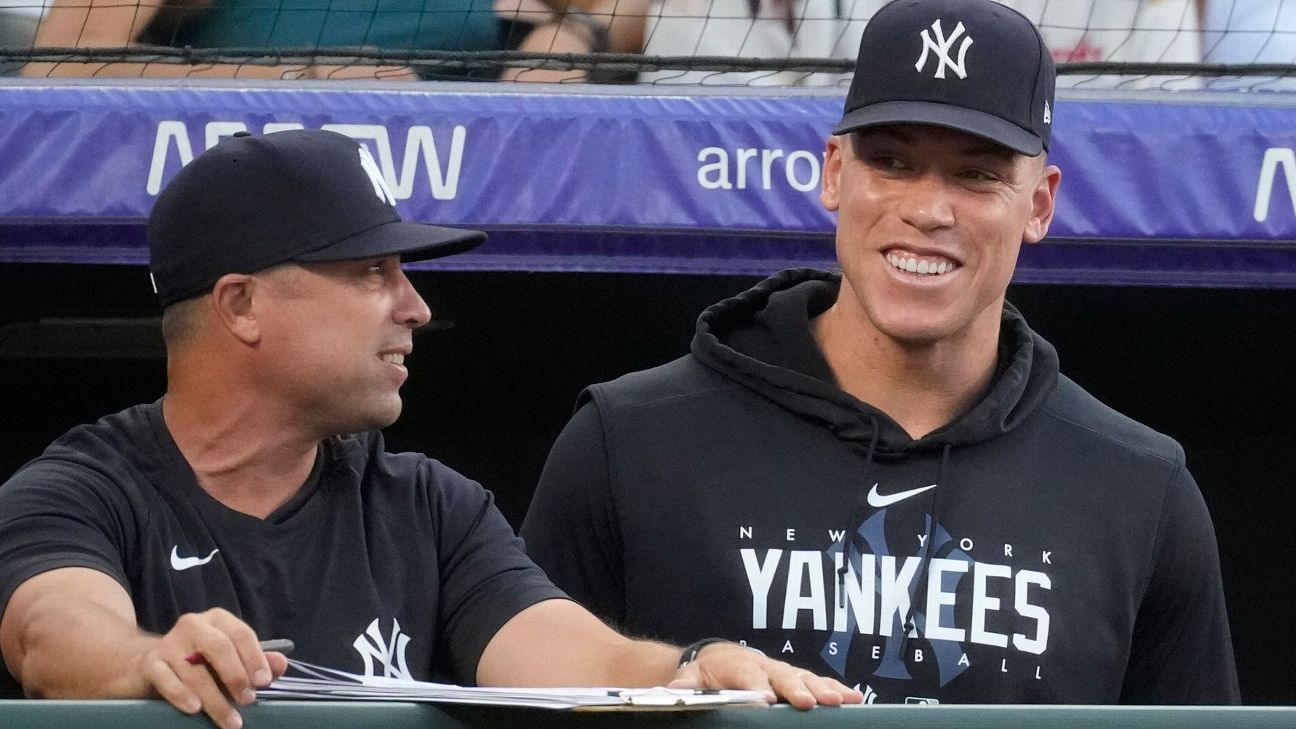 Yankees' Aaron Judge (toe) takes BP, runs in outfield - ABC7 New York