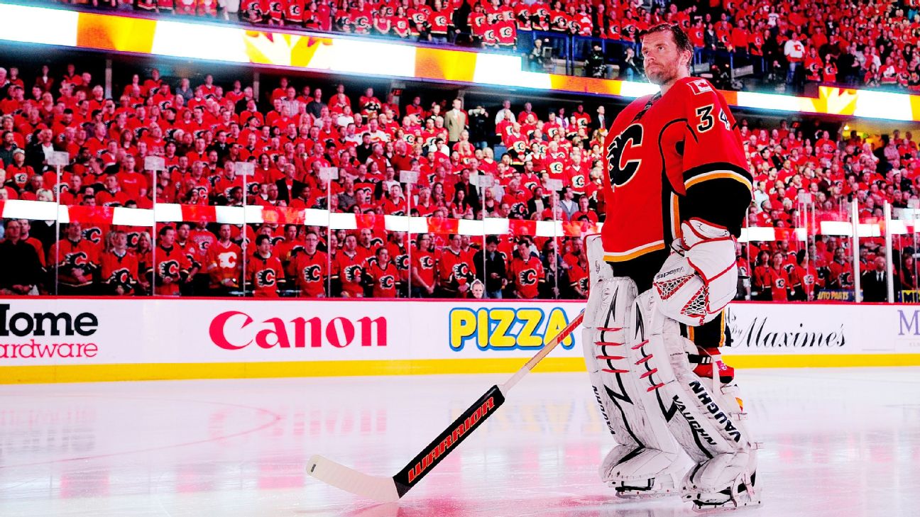 Mika Kiprusoff's number 34 will be retired by the Calgary Flames next