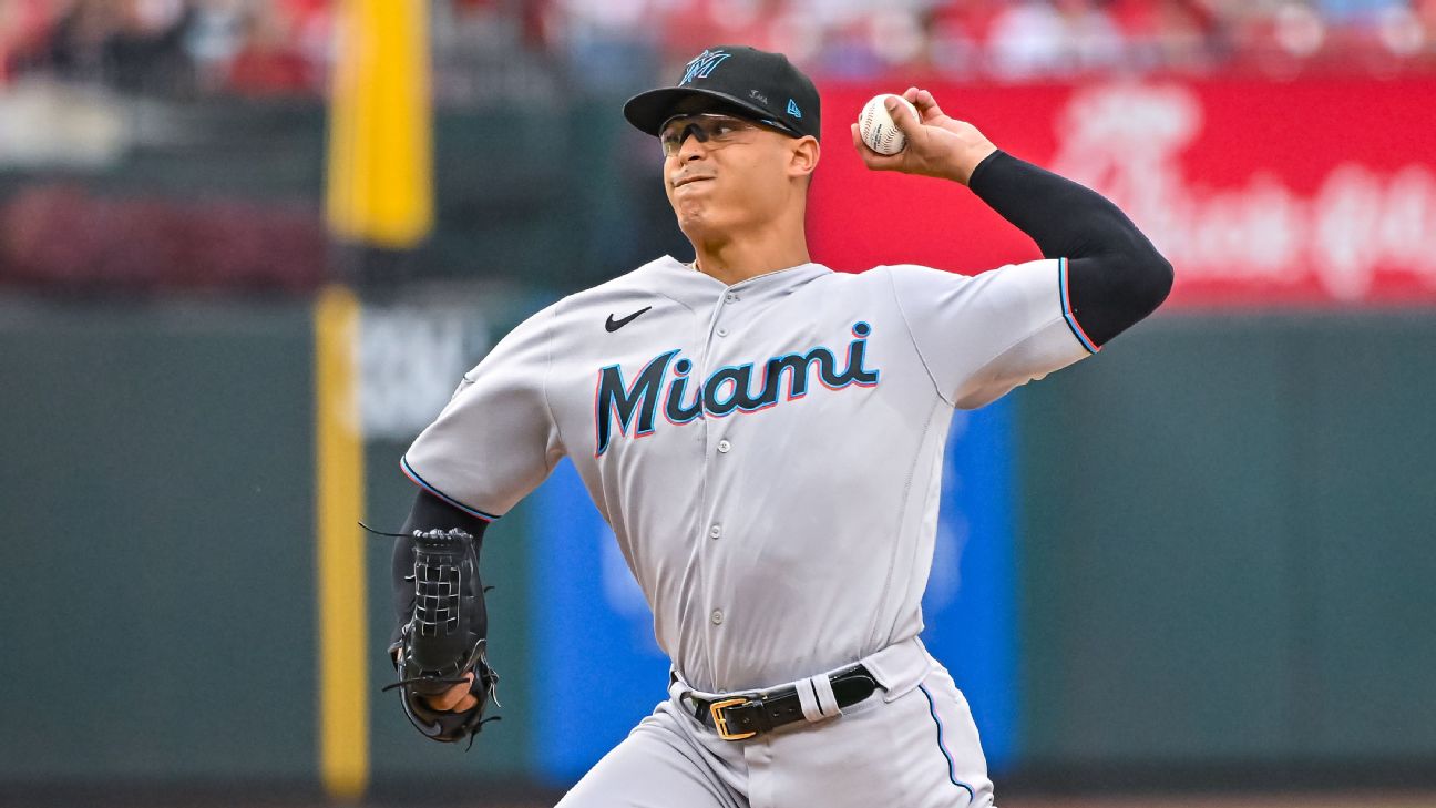 Marlins LHP Luzardo scratched with elbow issue