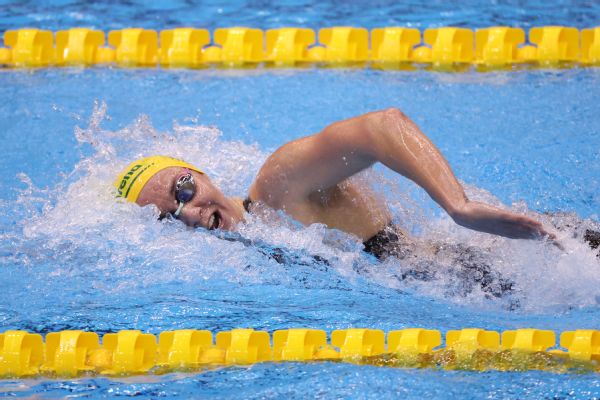 Titmus bests Ledecky in 400 free, sets record