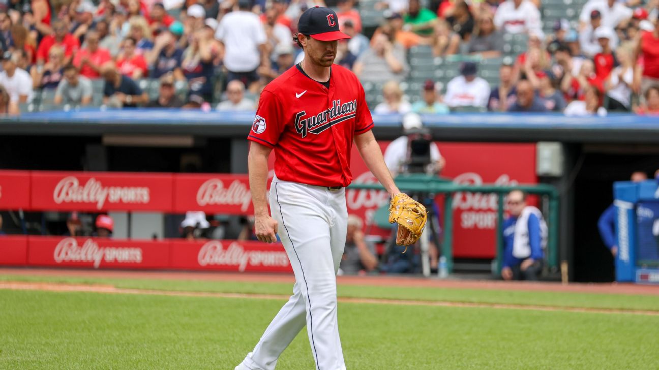 Guardians' Shane Bieber shut down from throwing for two weeks due