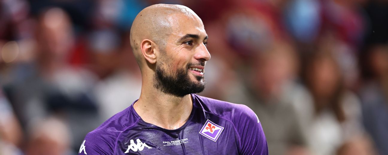 Sofyan Amrabat of Fiorentina during the UEFA Europa Conference League 2022/23 final match between ACF Fiorentina and West Ham United FC at Eden Arena on June 7, 2023 in Prague, Czech Republic.