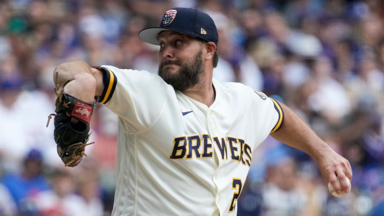 Brewers' Wade Miley put on 15-day IL with elbow inflammation