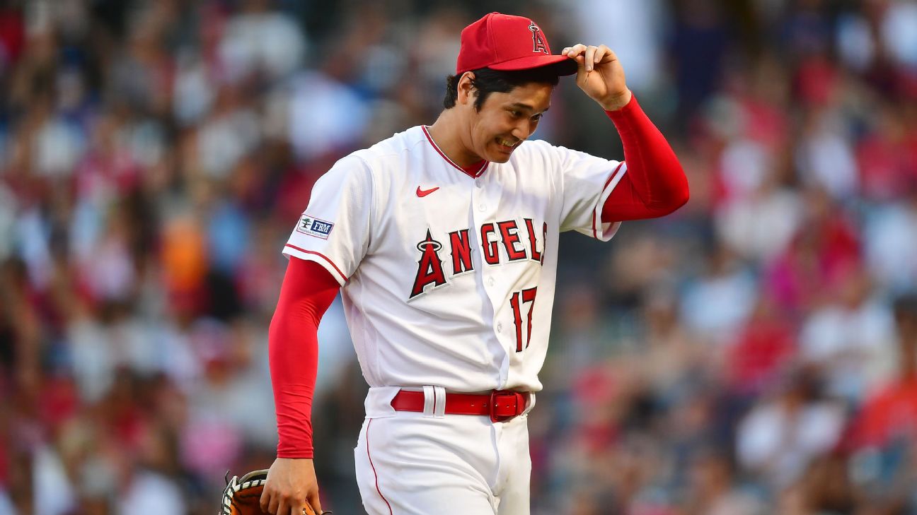 Shohei Ohtani 1st starting pitcher since 1964 to reach base 5 times - ESPN