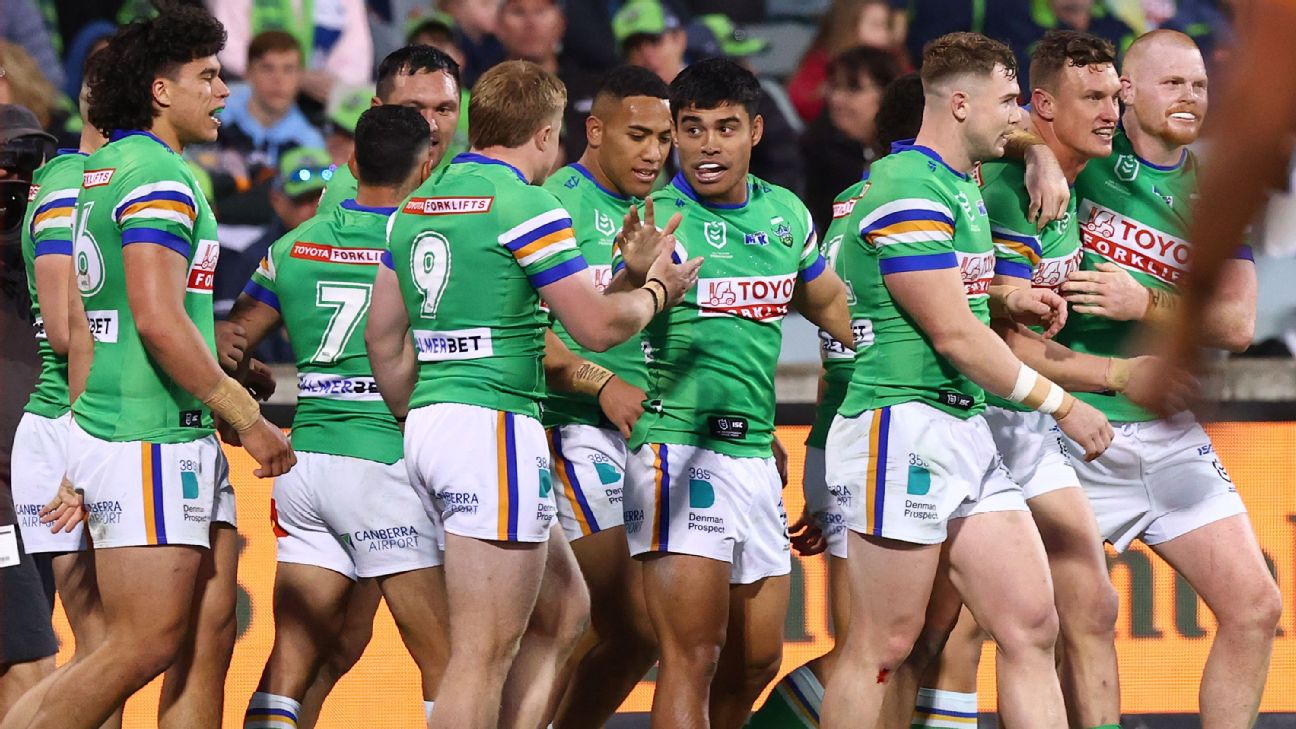 NRL Round 23 Canberra hang tough for 22-18 NRL win over Wests Tigers