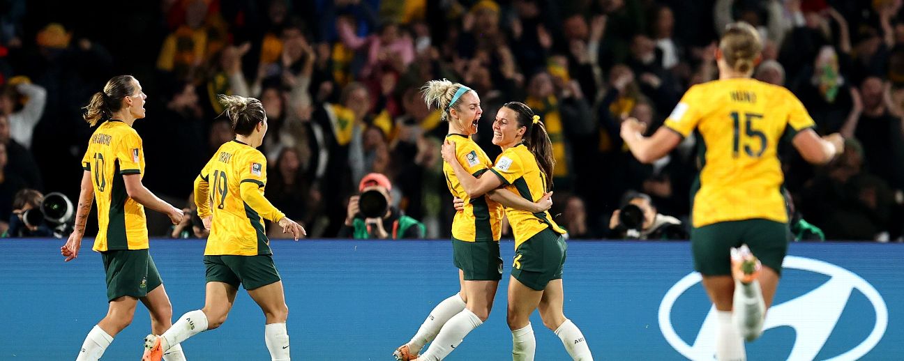 Australia run over the top of Denmark to book quarterfinal berth