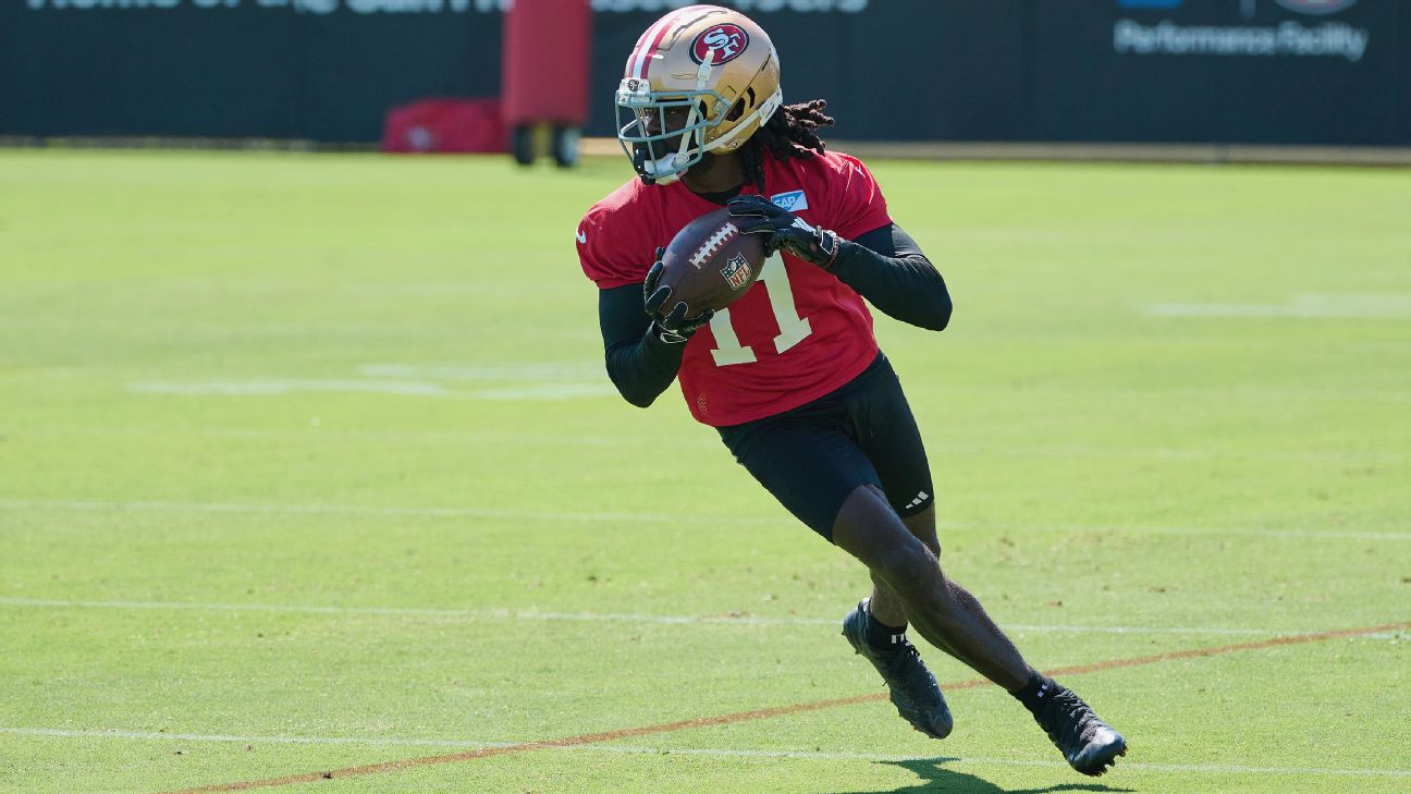 Brandon Aiyuk praises 49ers' rookie receivers for 'great' training