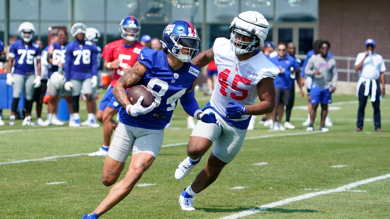 Giants rookie receiver Jalin Hyatt switches the number on his