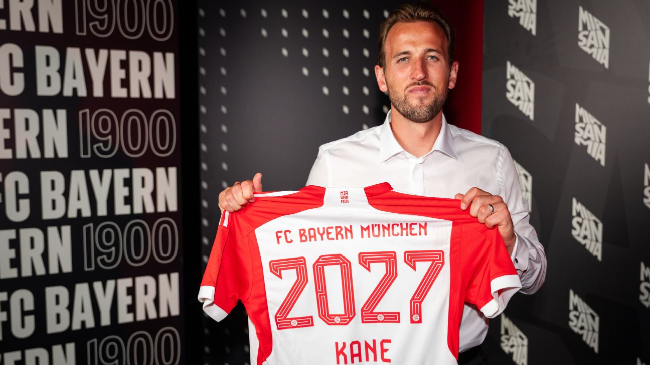 Harry Kane to wear number 9 for Bayern