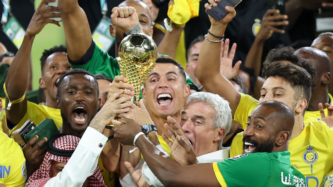 Ronaldo scores 2 to win first title at Al Nassr