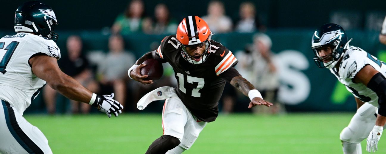 Backups Mariota, Thompson-Robinson struggle as starters rest in Eagles-Browns  18-18 preseason tie