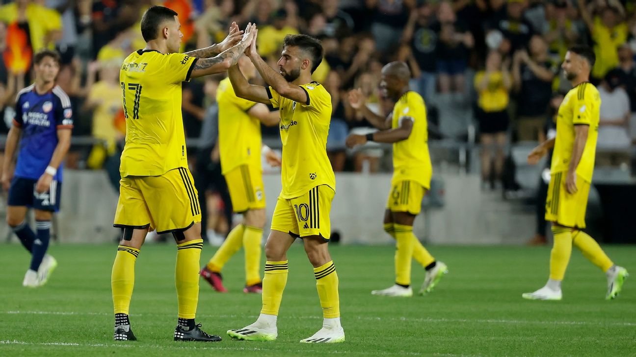 Cucho Hernandez scores goal for Columbus Crew vs. FC Cincinnati