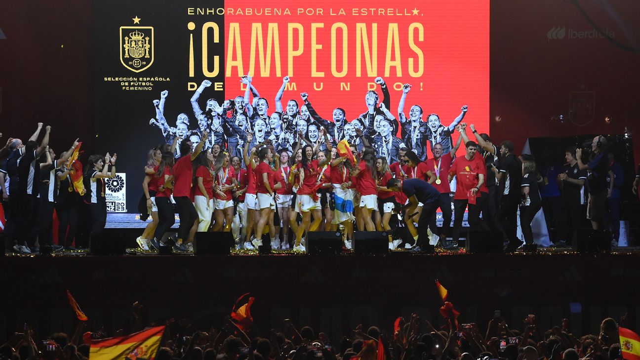 Spain get heroines' welcome home after WC title