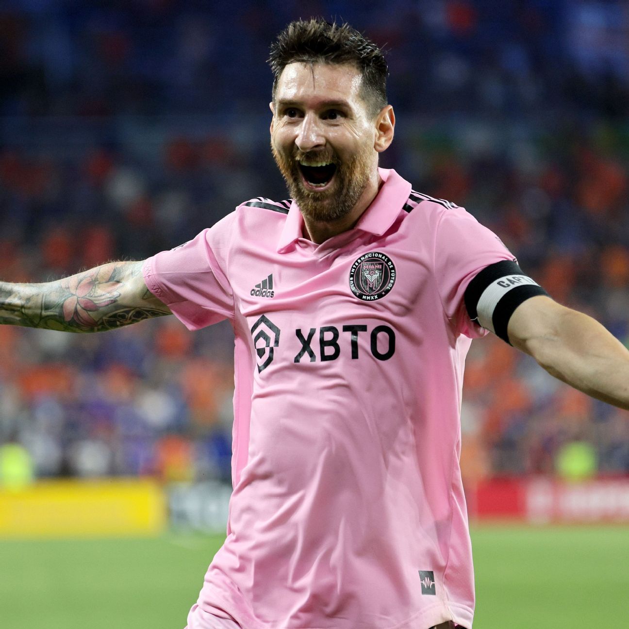 Lionel Messi of Inter Miami CF controls the ball during the Leagues News  Photo - Getty Images