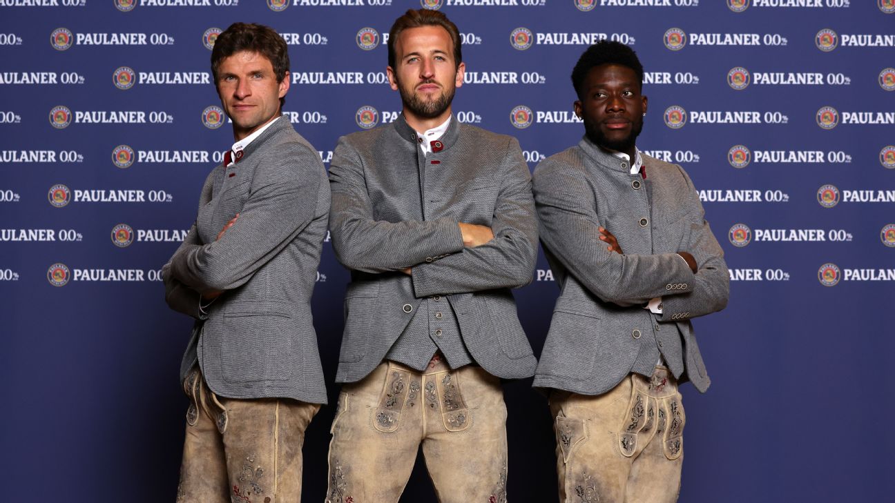 Harry Kane is now officially a Bayern Munich player after posing in lederhosen