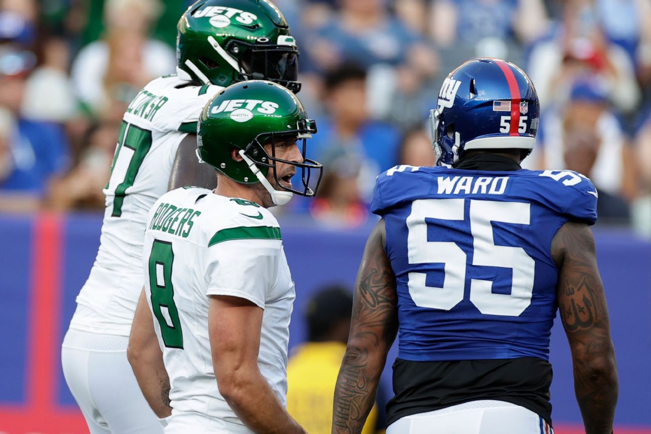 Jets’ Rodgers says Giants’ Ward making stuff up