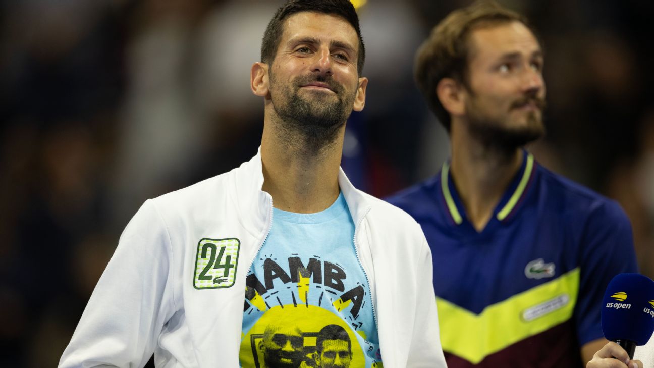 Novak Djokovic wears Kobe Bryant shirt after US Open victory - ABC7 Los ...