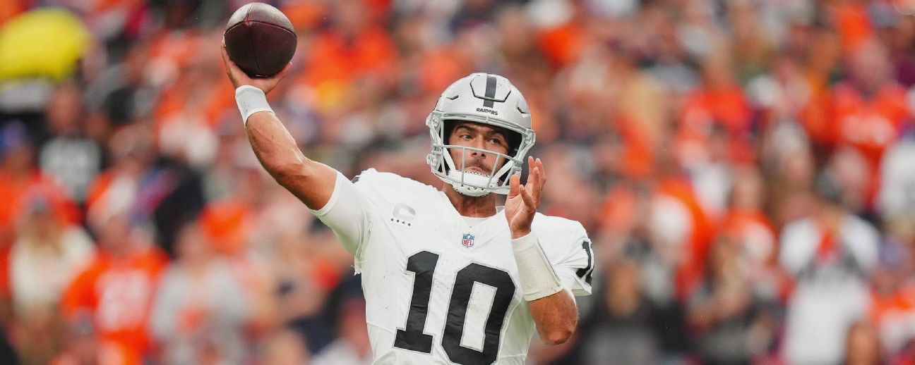 Source - Raiders QB Jimmy Garoppolo out vs. Chargers - ESPN