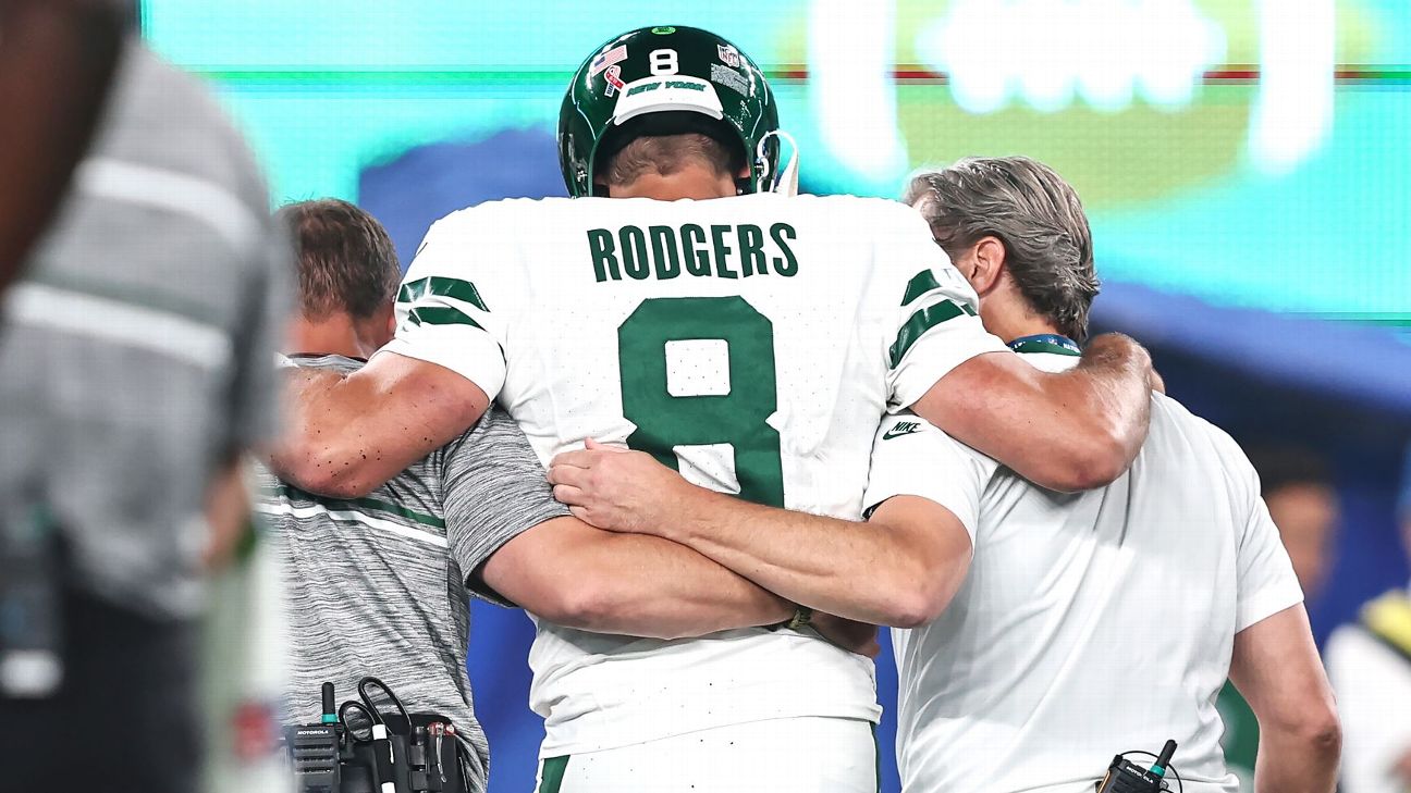 Jets' SB odds in free fall after Rodgers injury