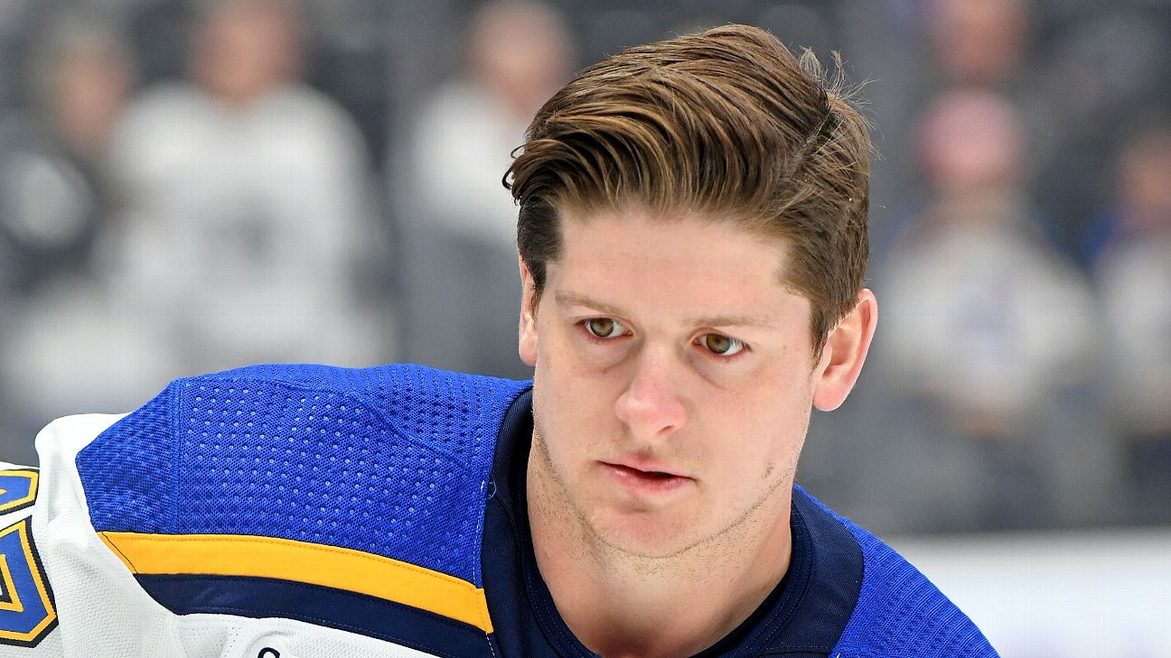 Blues' Krug hurts foot, will be reevaluated Oct. 1