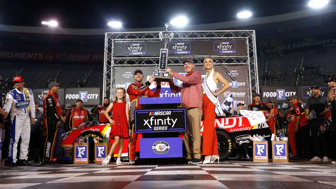 Justin Allgaier advances in Xfinity playoffs with win at Bristol