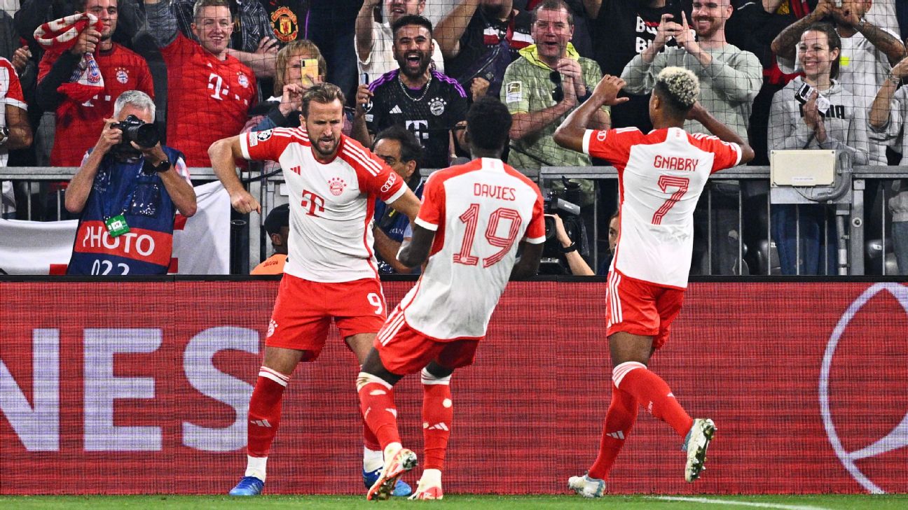 Kane scores in Bayern’s UCL win over Man United