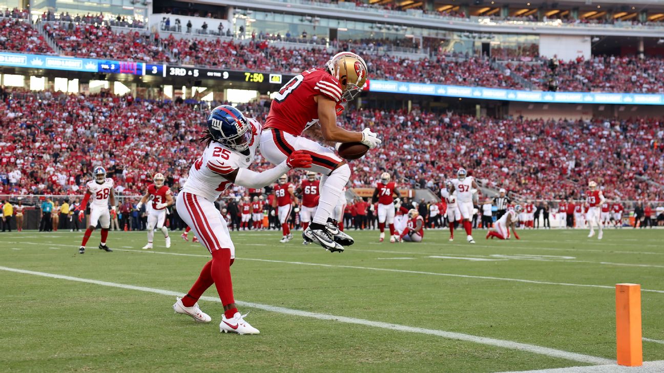Brock Purdy TD pass to Ronnie Bell gives 49ers lead over Giants