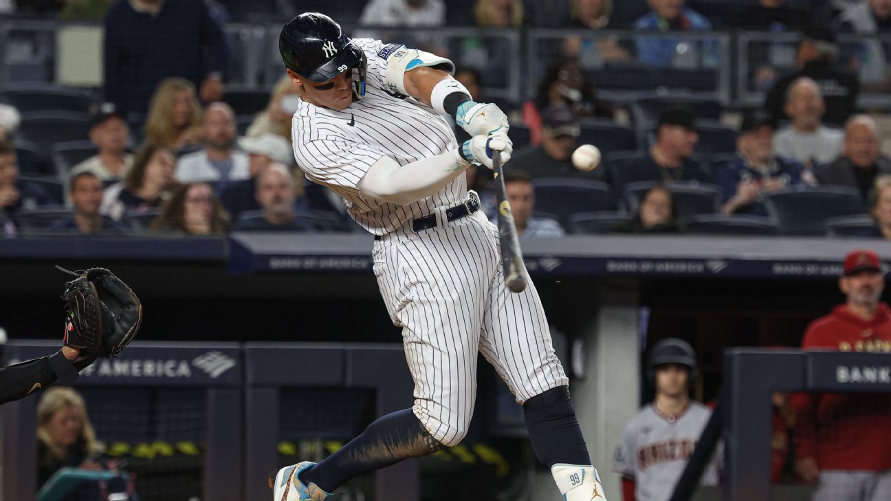 ESPN Stats & Info on X: Aaron Judge is the 3rd Yankee to record multiple  50-HR seasons, joining Babe Ruth (4) & Mickey Mantle (2). Judge is also  the first Yankees player