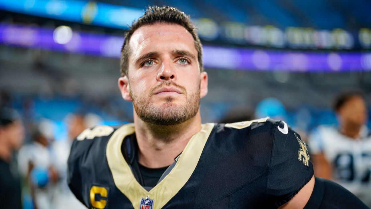 Saints QB Derek Carr active against Tampa Bay one week after his shoulder  injury