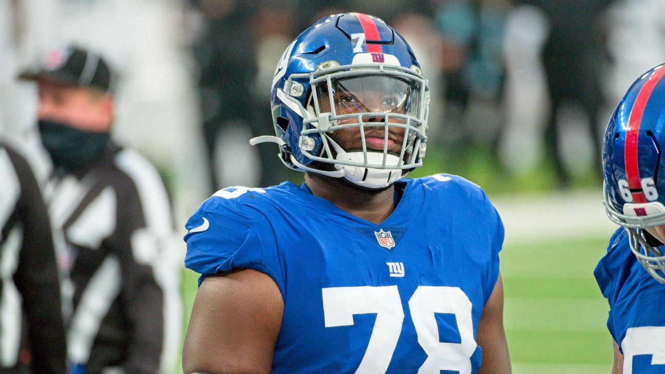 Giants LT Andrew Thomas out; Saquon Barkley listed as doubtful - ABC7 New  York