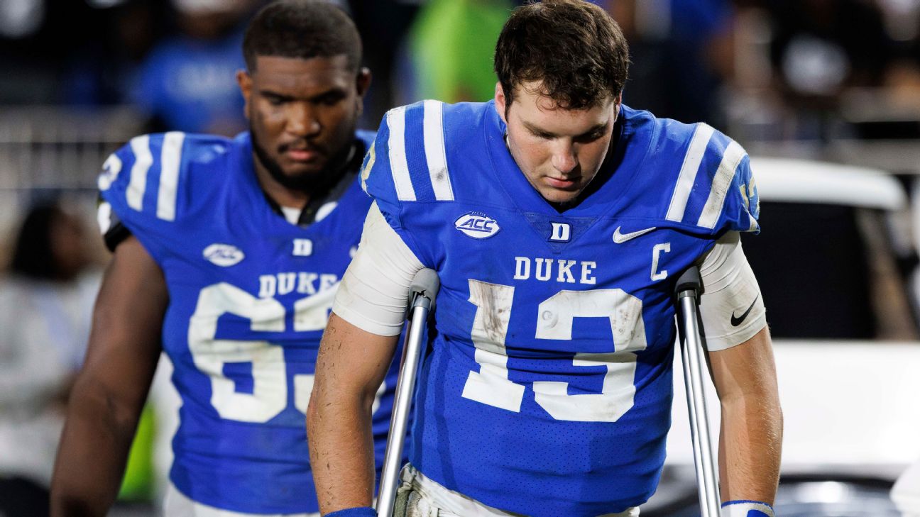 Sources: Duke QB Leonard has high ankle sprain