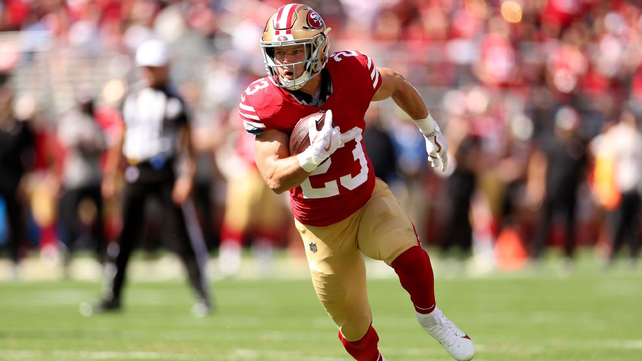 Christian McCaffrey surpasses Jerry Rice in 49ers history, now eyes record  not accomplished since NFL merger 