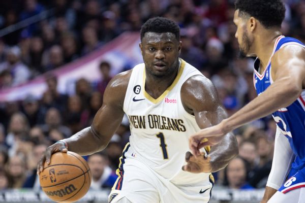 Zion sitting out vs. Wolves for personal reasons