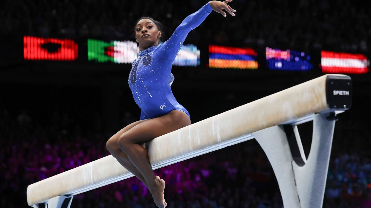 Biles wins all-around at U.S. women's Worlds Selection Camp, makes