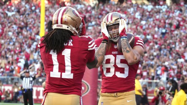 49ers’ George Kittle reels in pair of TDs against Cowboys on SNF