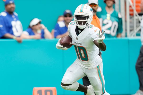 Dolphins WR Hill misses practice with hip injury www.espn.com – TOP