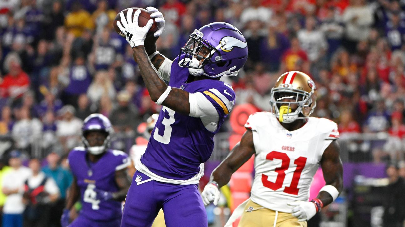 Addison, Cousins lead Vikings to upset win over 49ers