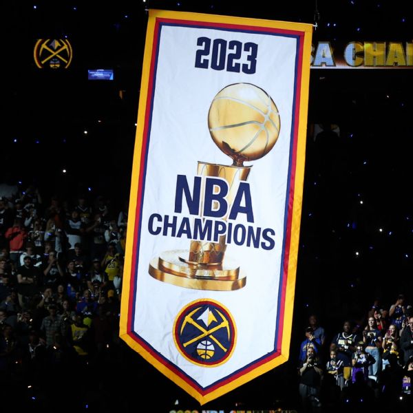 Nuggets receive rings, see banner raised to rafters