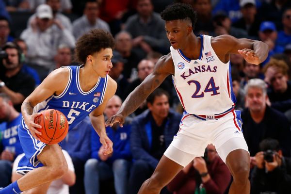 Blue-blood battle back on: Duke, Kansas to face off in November