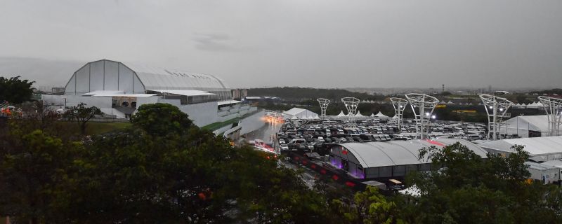 F1 grandstand roof collapses in rainstorm