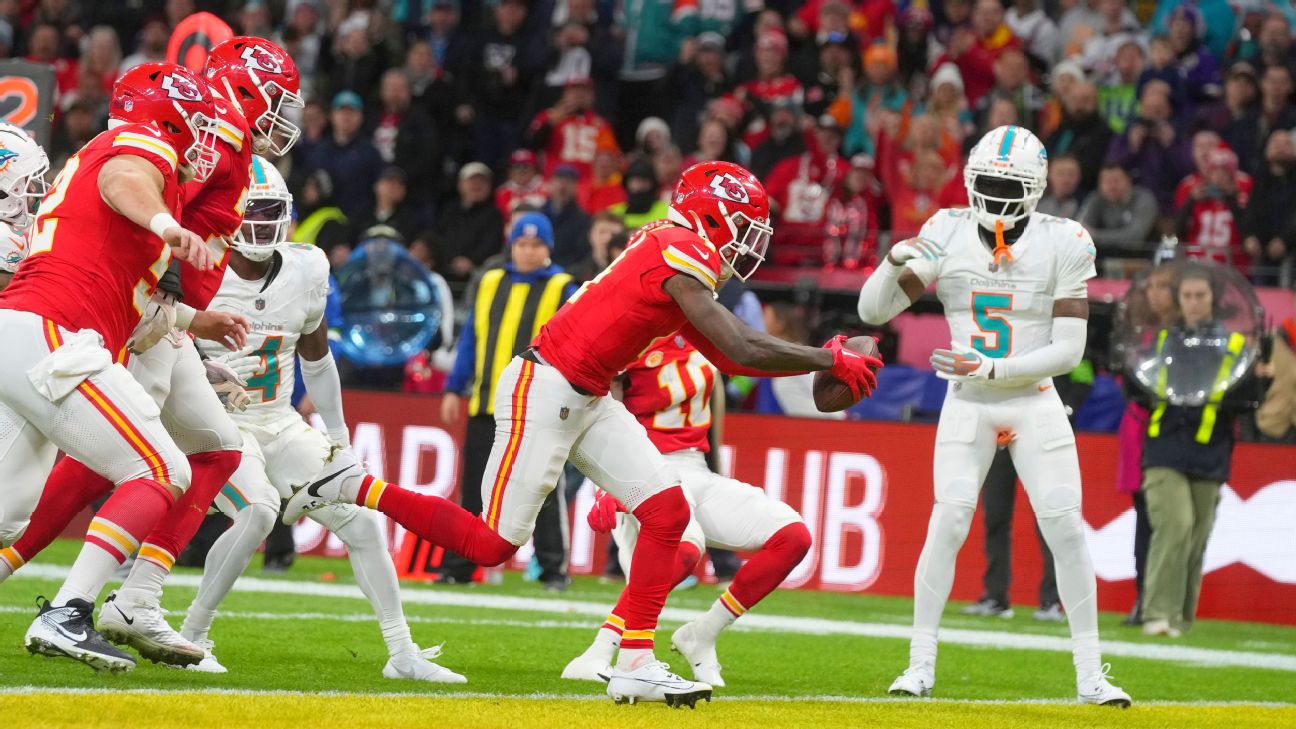 Chiefs’ Rashee Rice evades Dolphins for first score in Frankfurt www.espn.com – TOP
