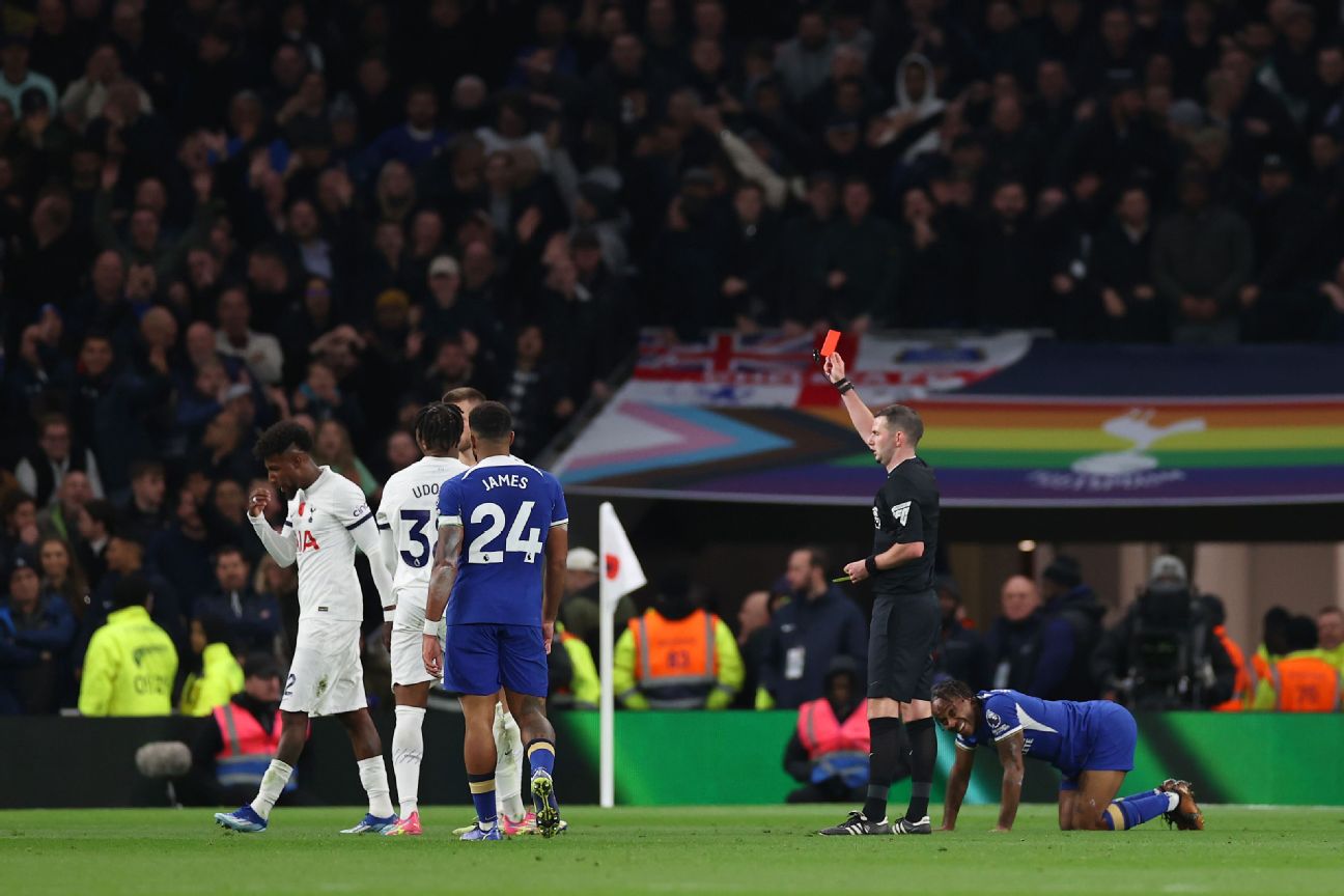 Tottenham vs Chelsea: The goals, Var rulings and red cards