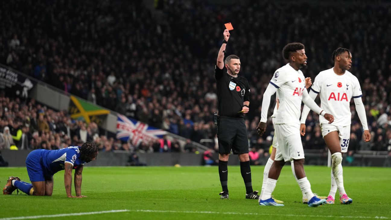 Tottenham vs Chelsea: Nine-man Spurs lose on night of VAR mayhem