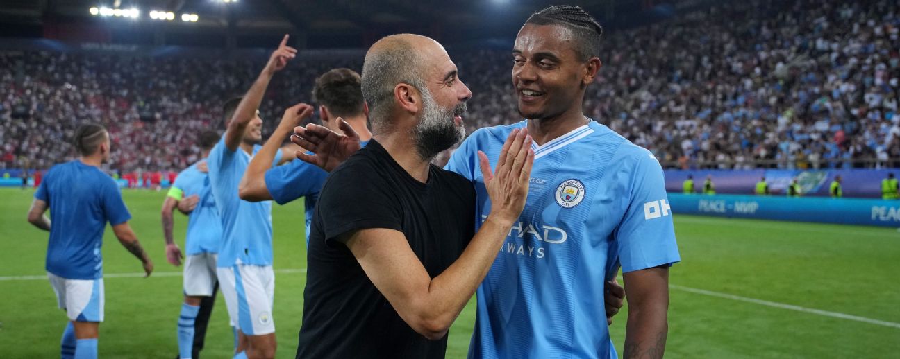 Manuel Akanji #25 of Manchester City during the Premier League