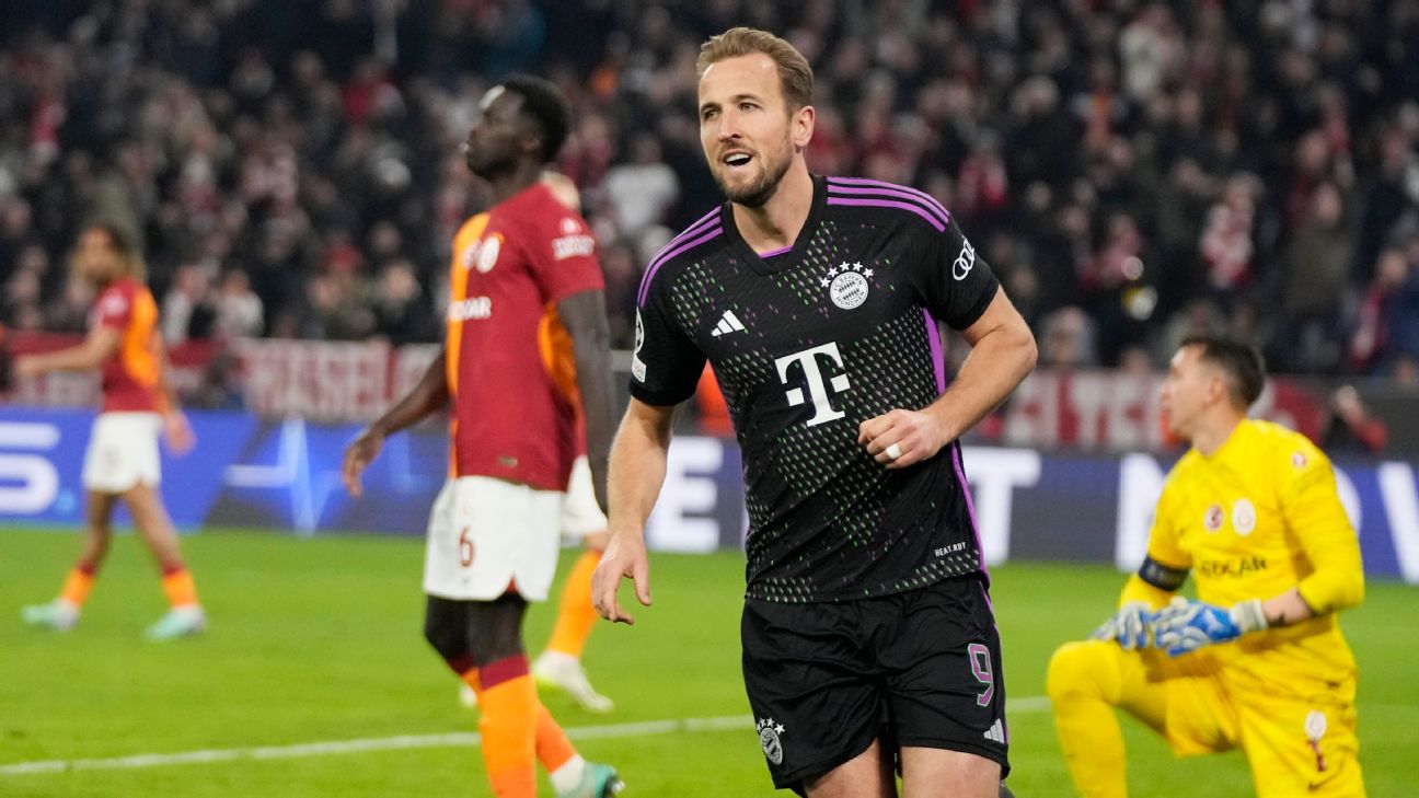 Late Kane double sends Bayern into UCL last 16