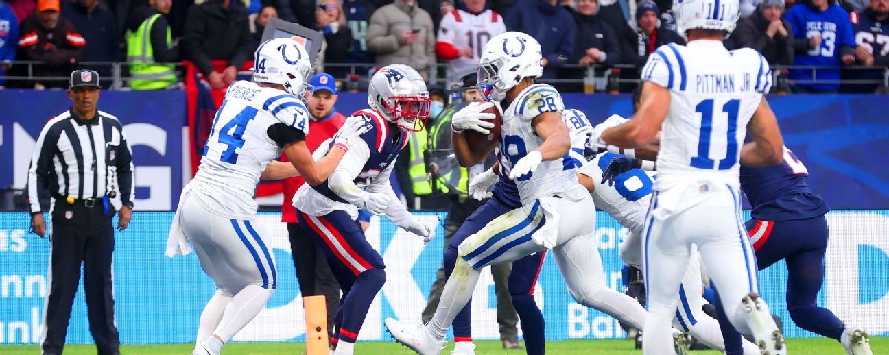 Colts’ Jonathan Taylor caps long drive with TD vs. Patriots