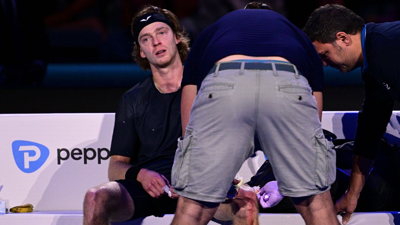 Rublev bloodies self with racket in ATP Finals loss www.espn.com – TOP
